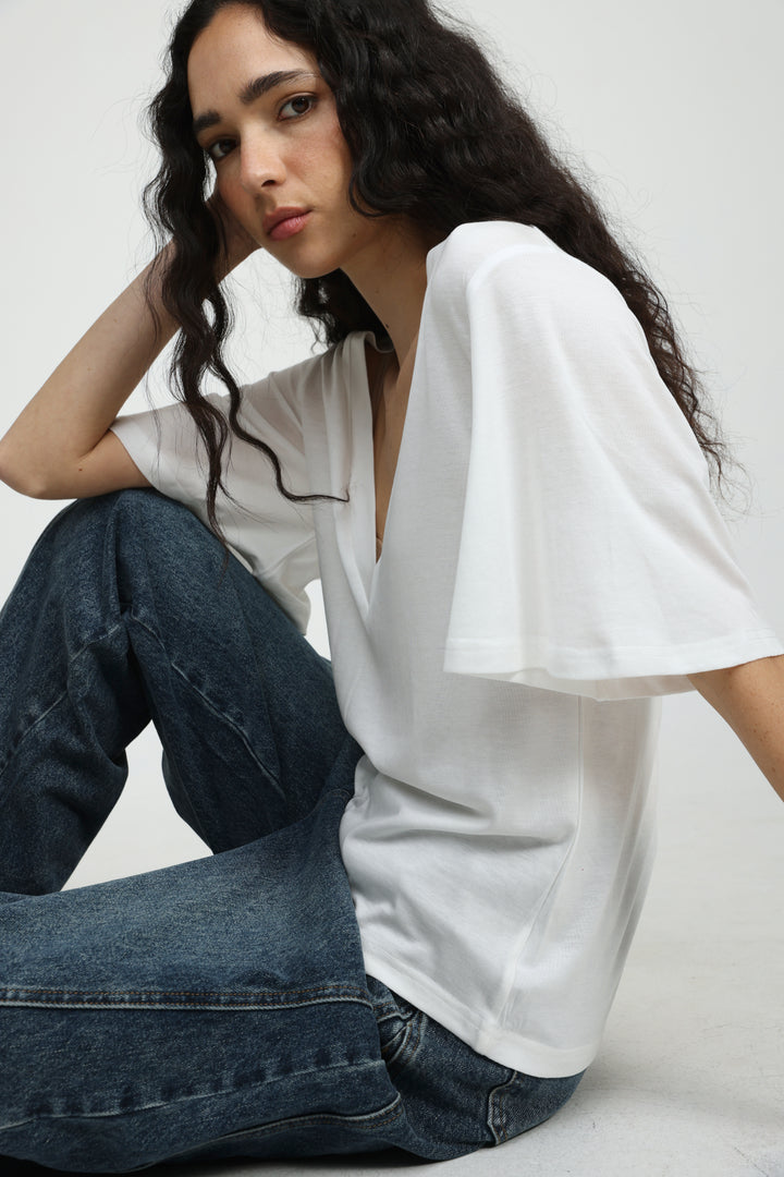 Clean25 White V T-Shirt