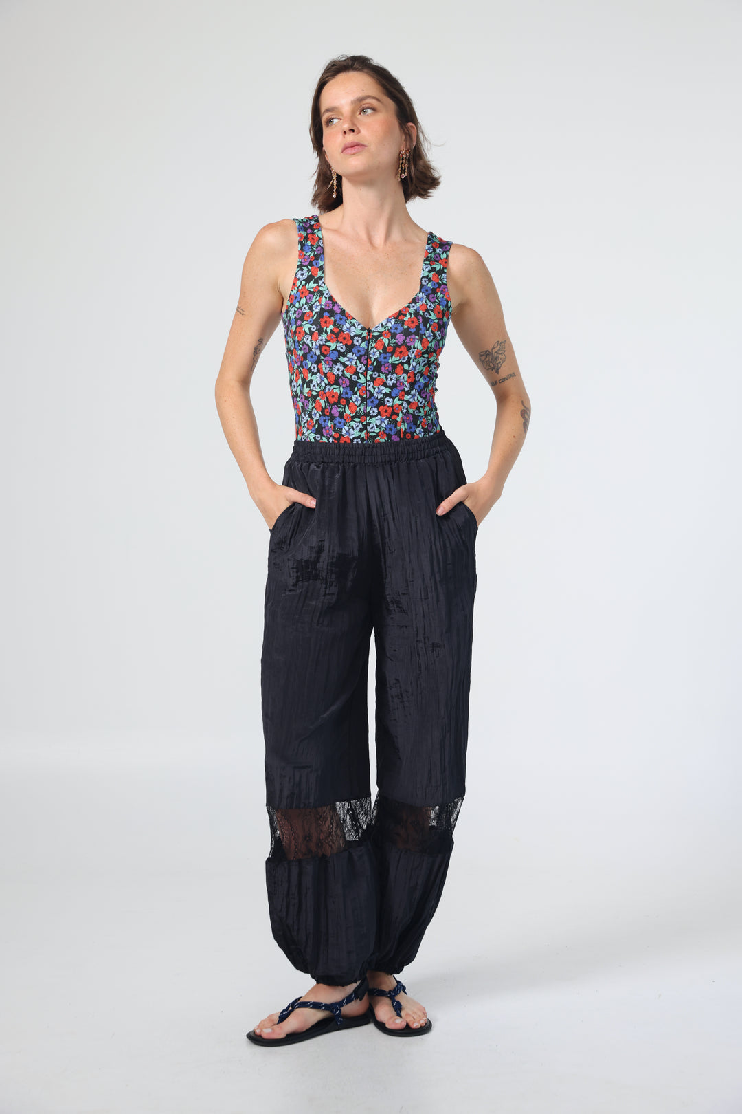 בגד גוף פרחוני מידה XS Corset Floral Bodysuit