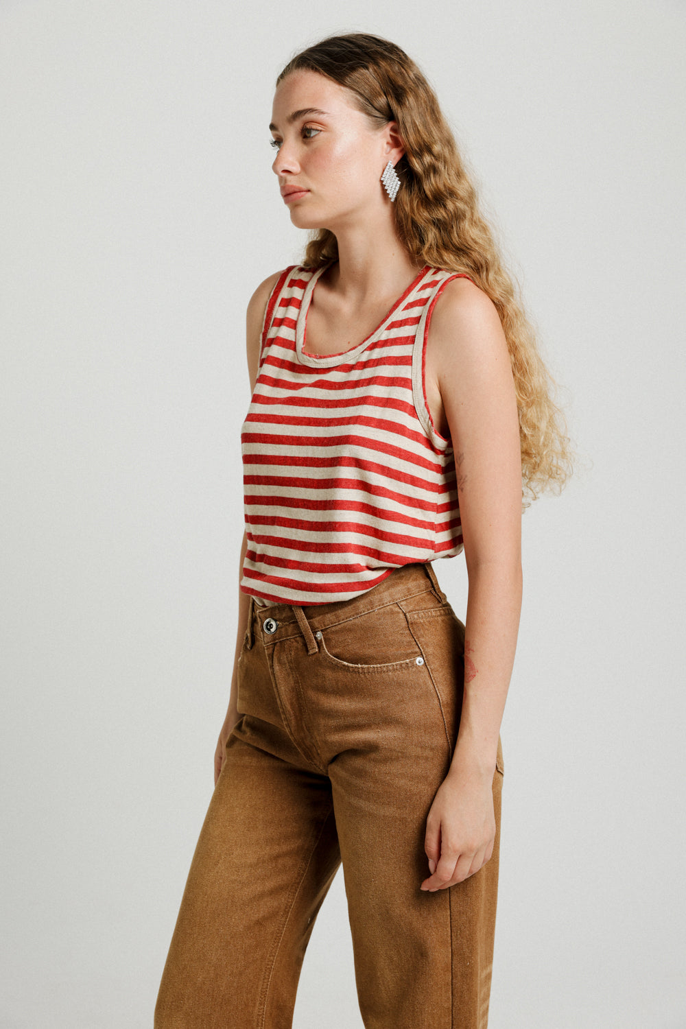 Vaycay Red Striped Tank