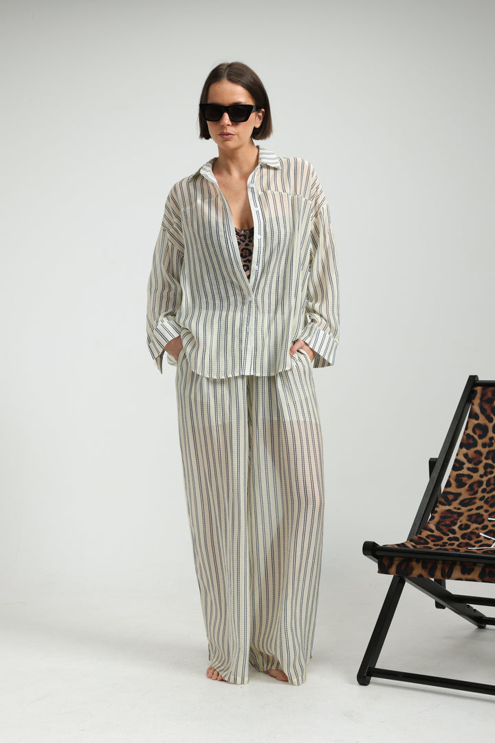Fluid Cream Striped Bottoms