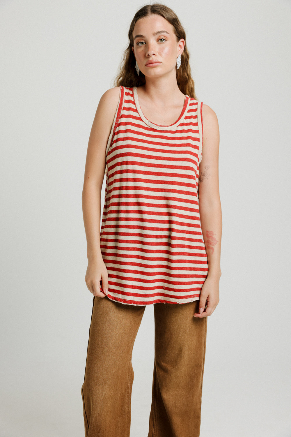 Vaycay Red Striped Tank