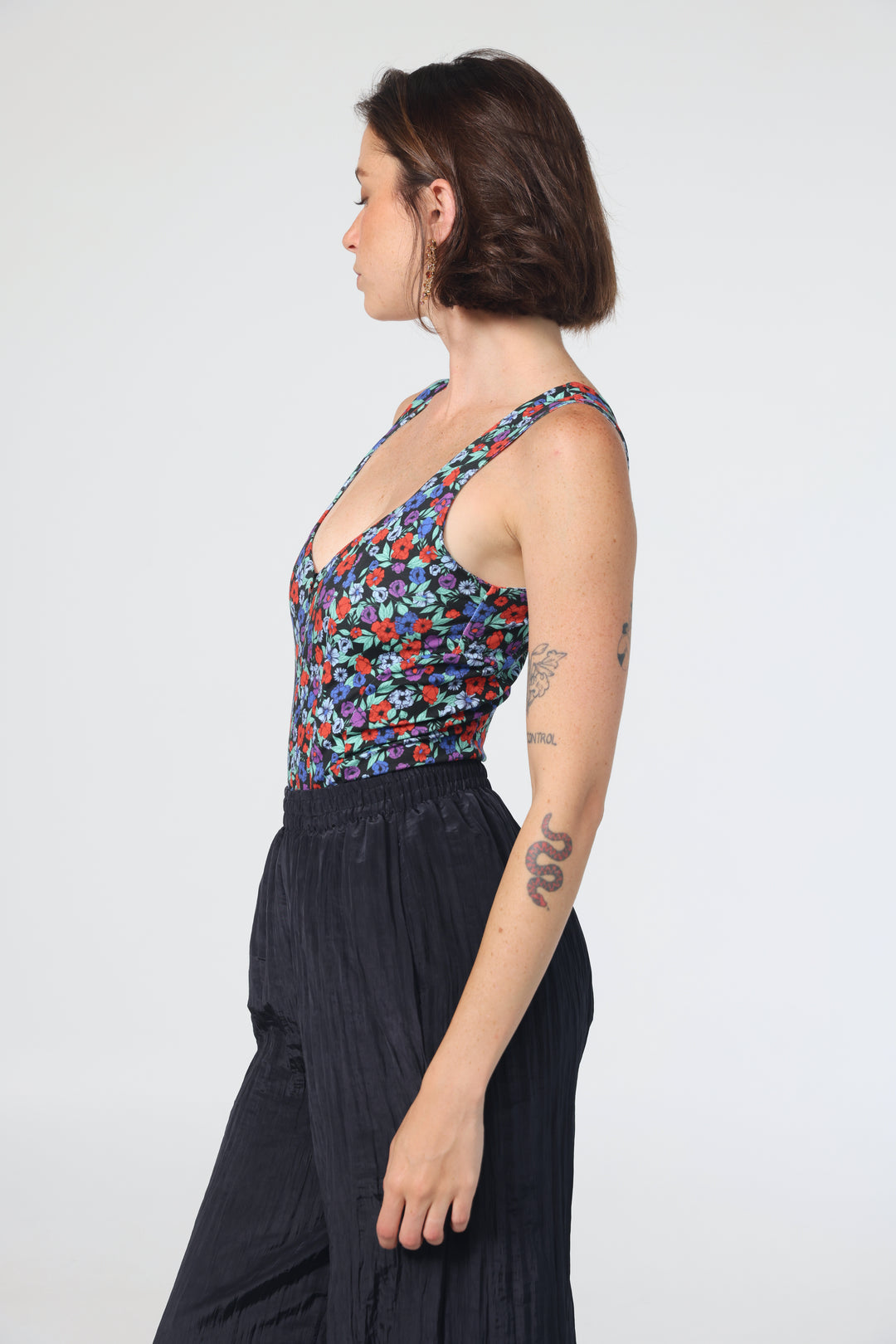 בגד גוף פרחוני ליום יום Corset Floral Bodysuit