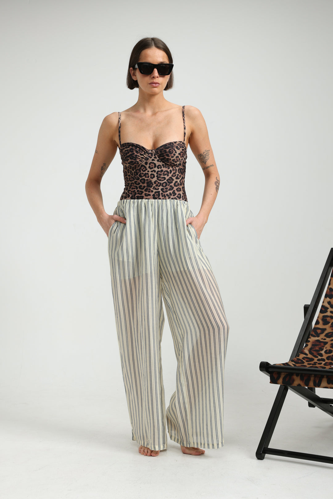 Fluid Cream Striped Bottoms