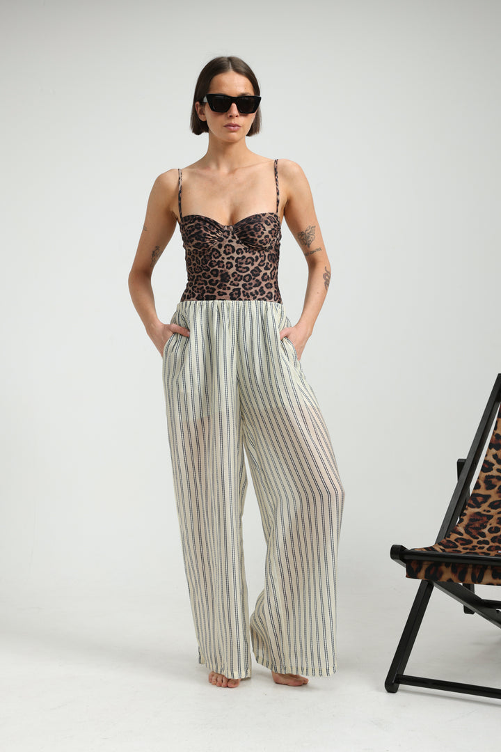 Fluid Cream Striped Bottoms