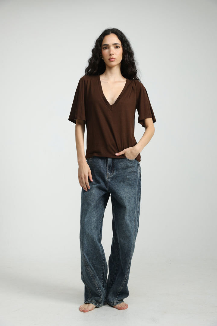 Clean25 Brown V T-Shirt