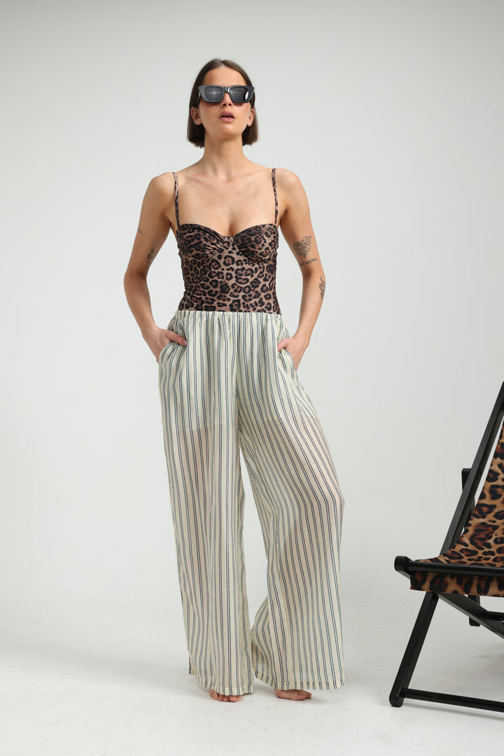 Fluid Cream Striped Bottoms