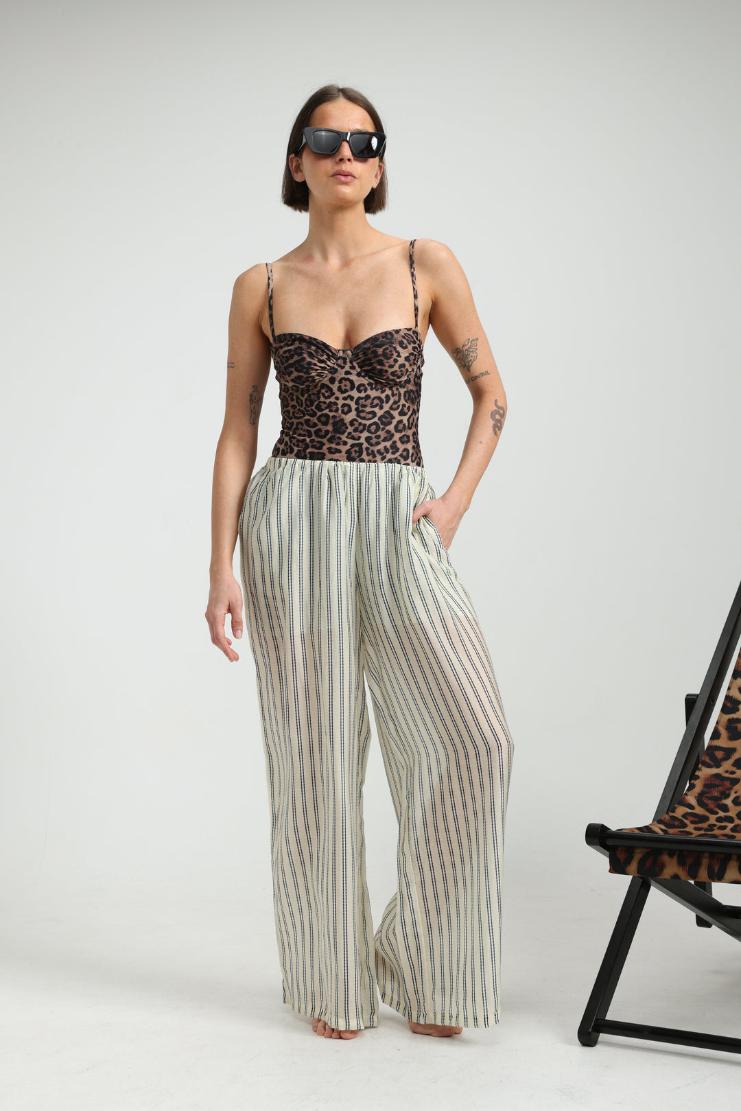 Fluid Cream Striped Bottoms