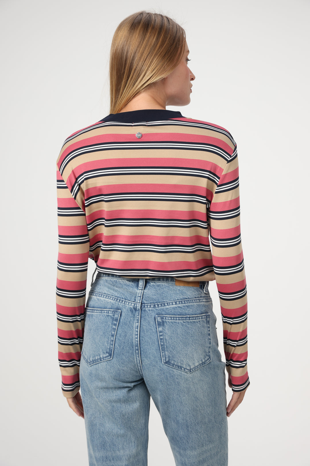 Rebase Beige Striped Shirt