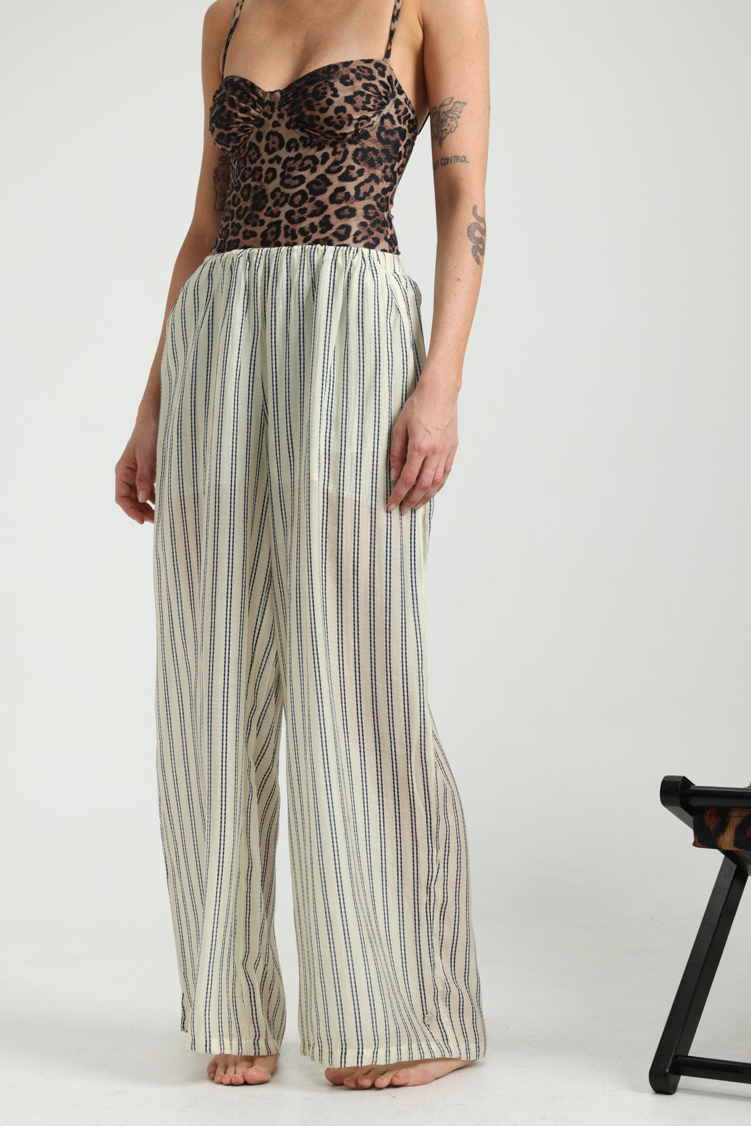 Fluid Cream Striped Bottoms