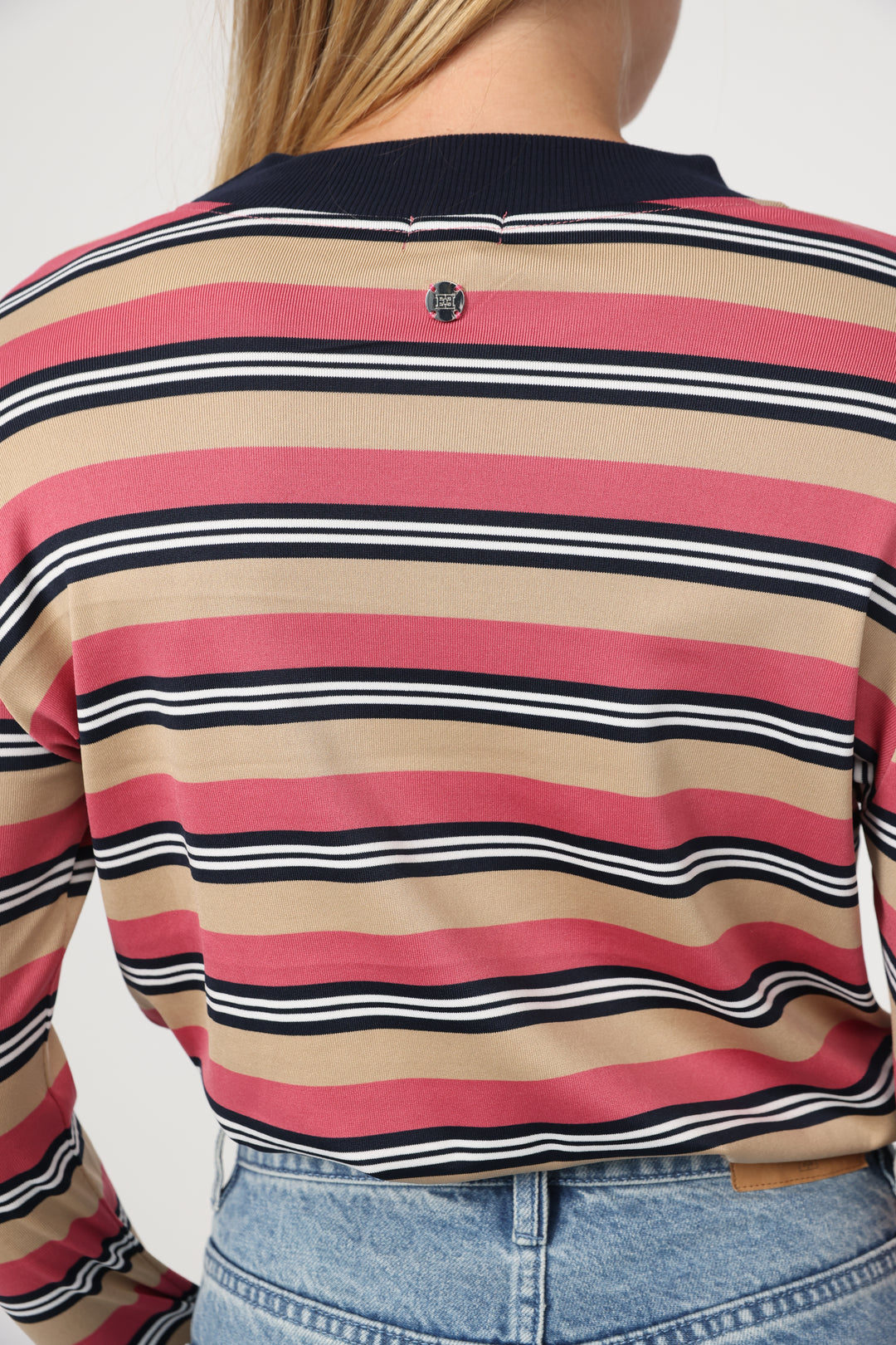 Rebase Beige Striped Shirt