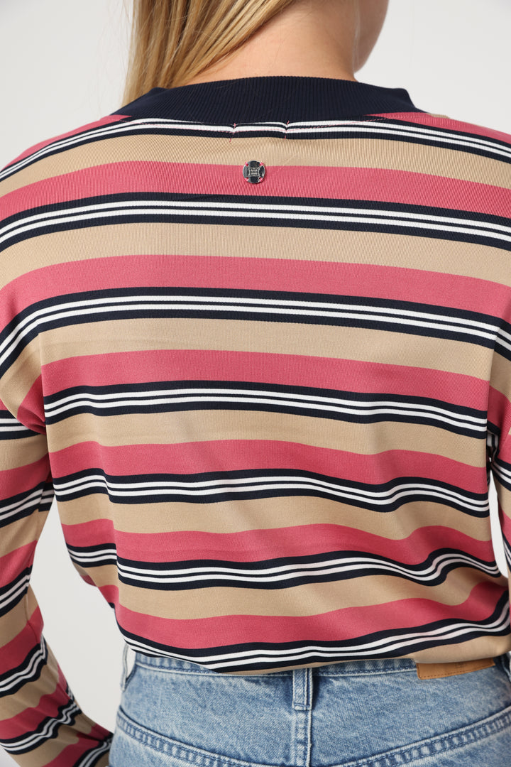 Rebase Beige Striped Shirt