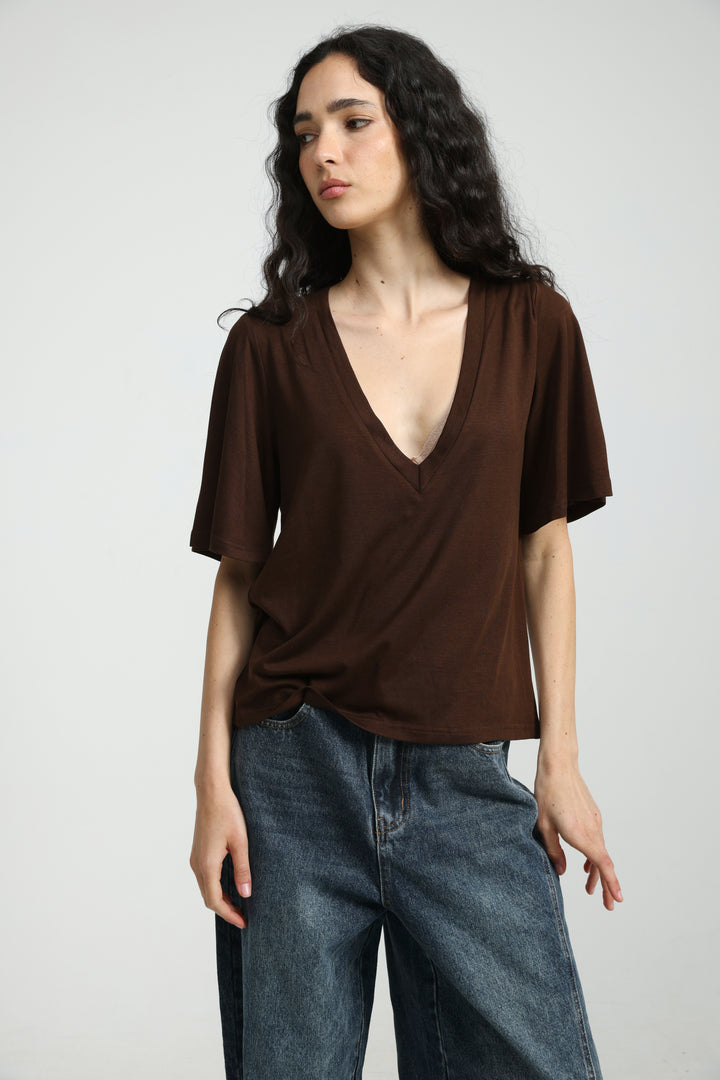 Clean25 Brown V T-Shirt