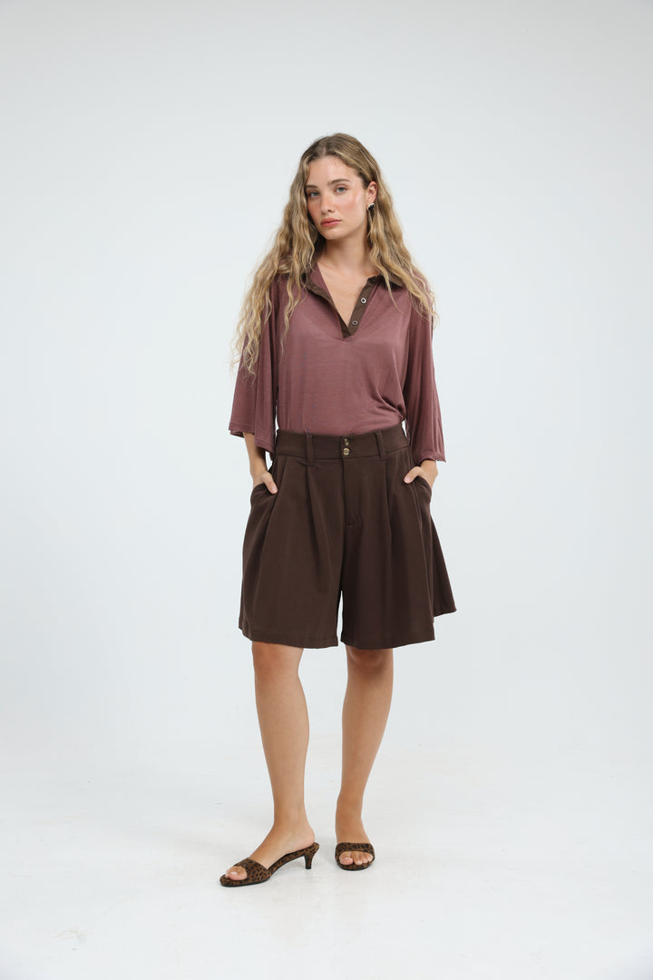 Inbox Brown Shorts