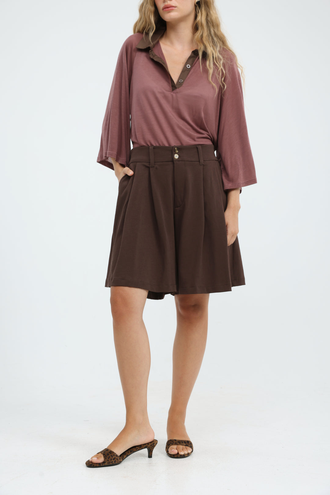 Inbox Brown Shorts