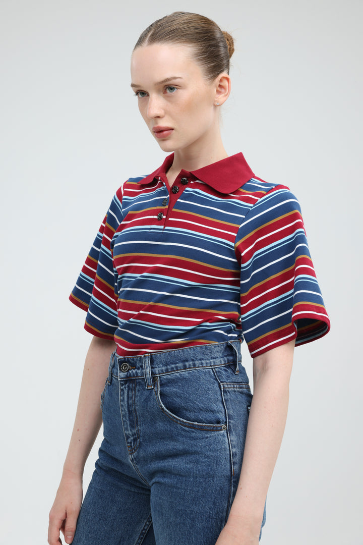Sweet Wine Striped Polo