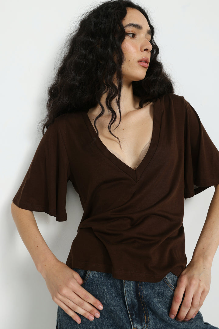 Clean25 Brown V T-Shirt