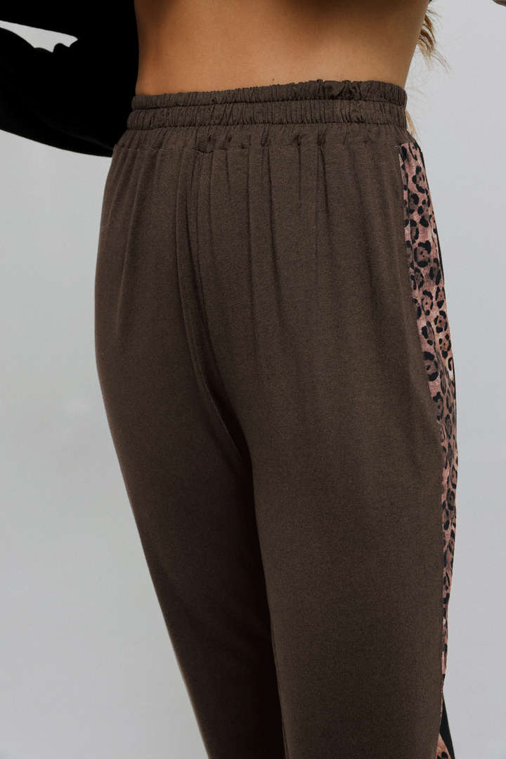 Brown&Floral Combo Joggers