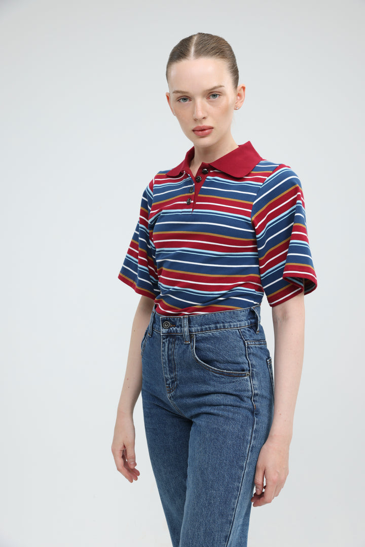 Sweet Wine Striped Polo