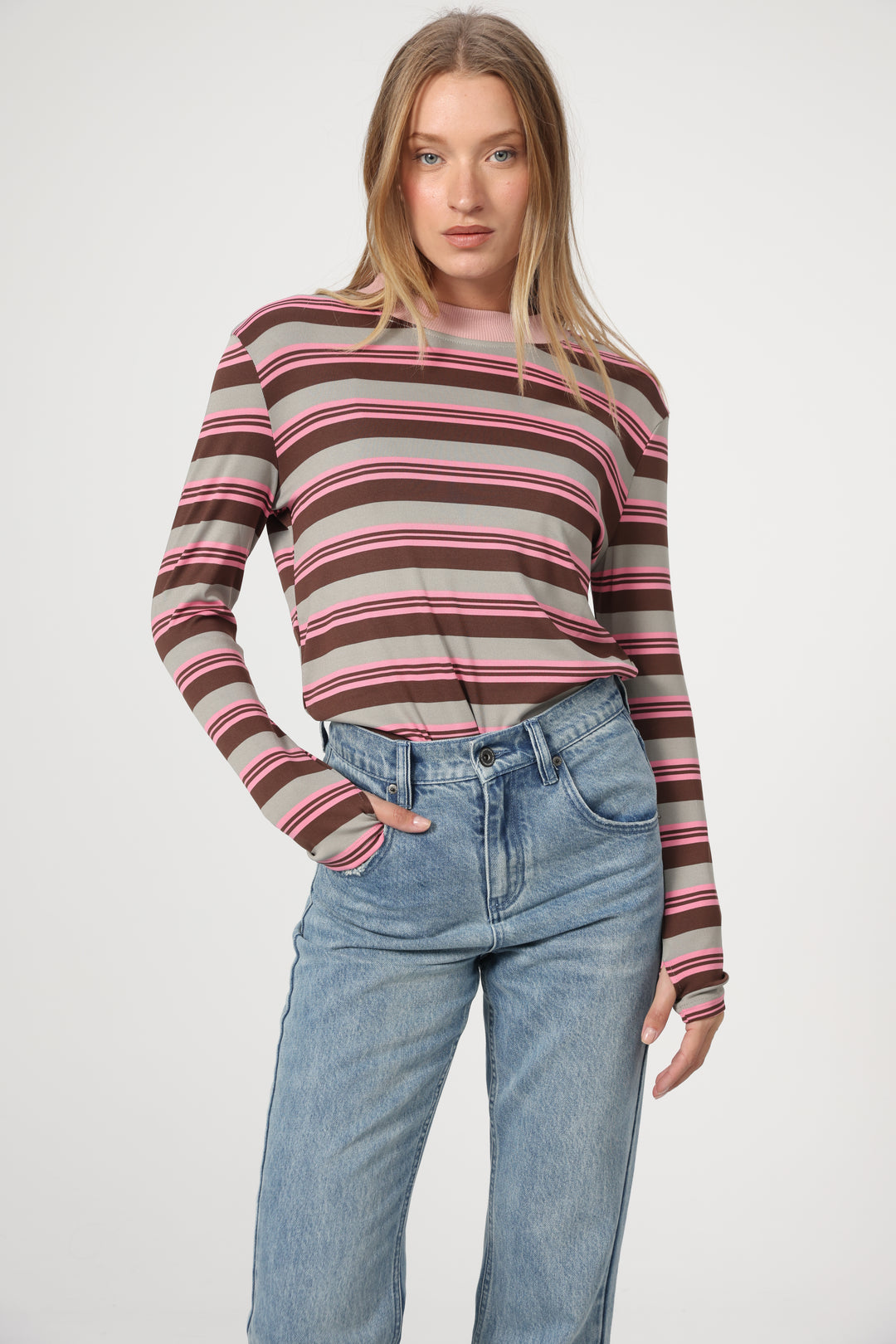 Rebase Pink Striped Shirt