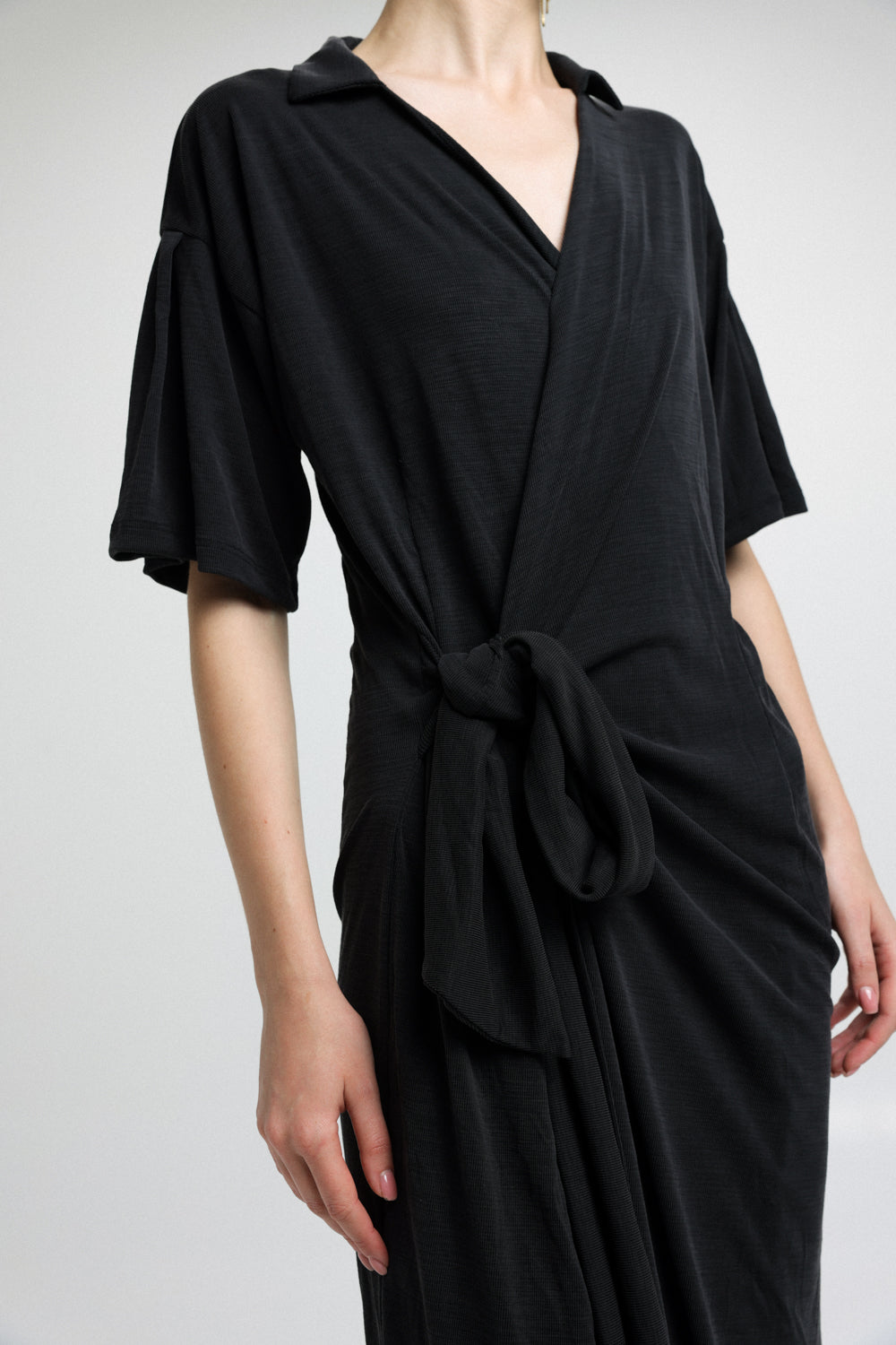 Short Wrap Black Dress