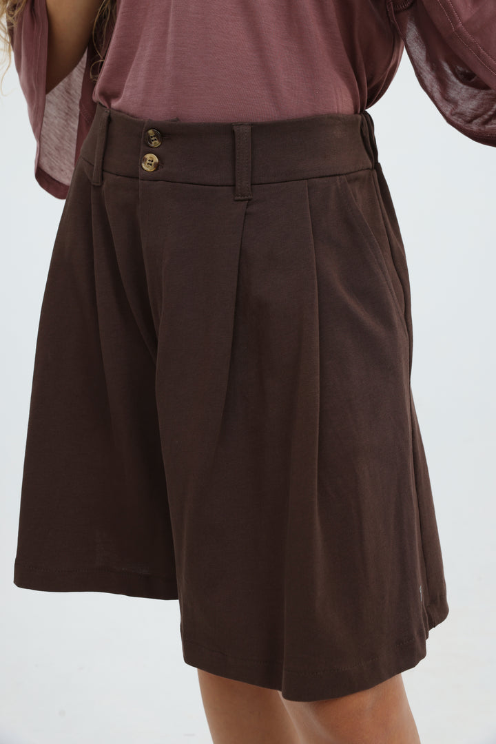 Inbox Brown Shorts