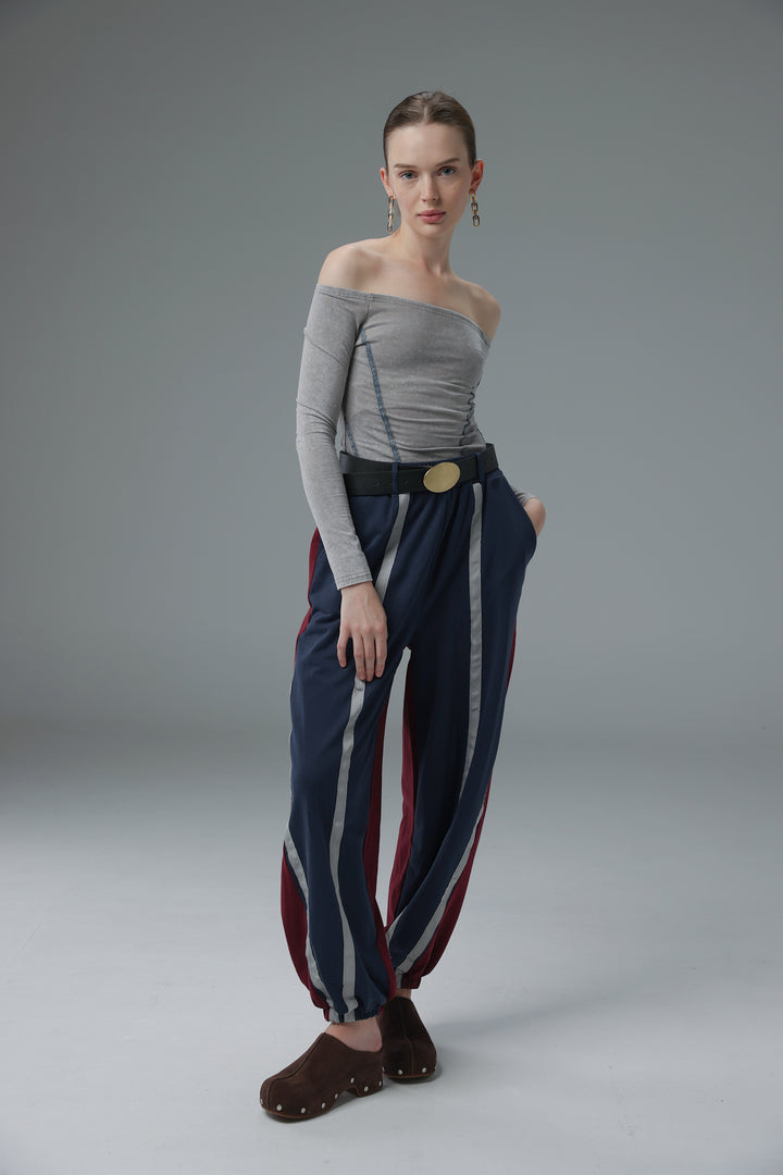 Daniela's Washed Grey Off Shoulder Bodysuit