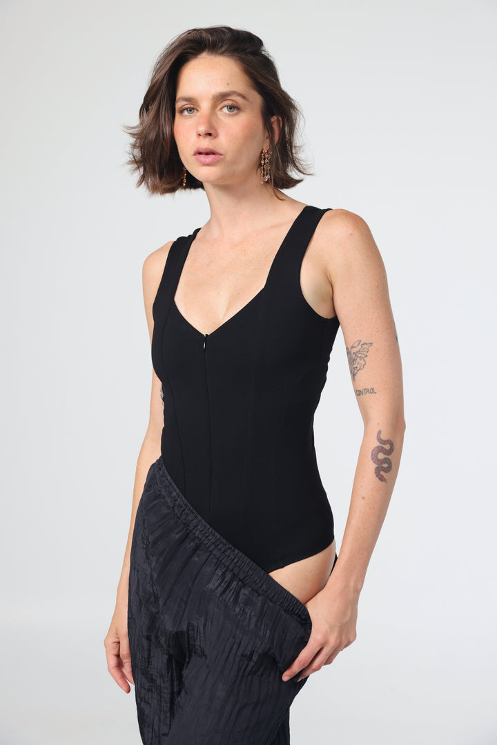 Corset Black Bodysuit