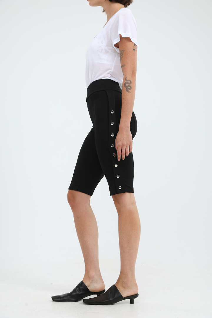 Snaps Black Leggings