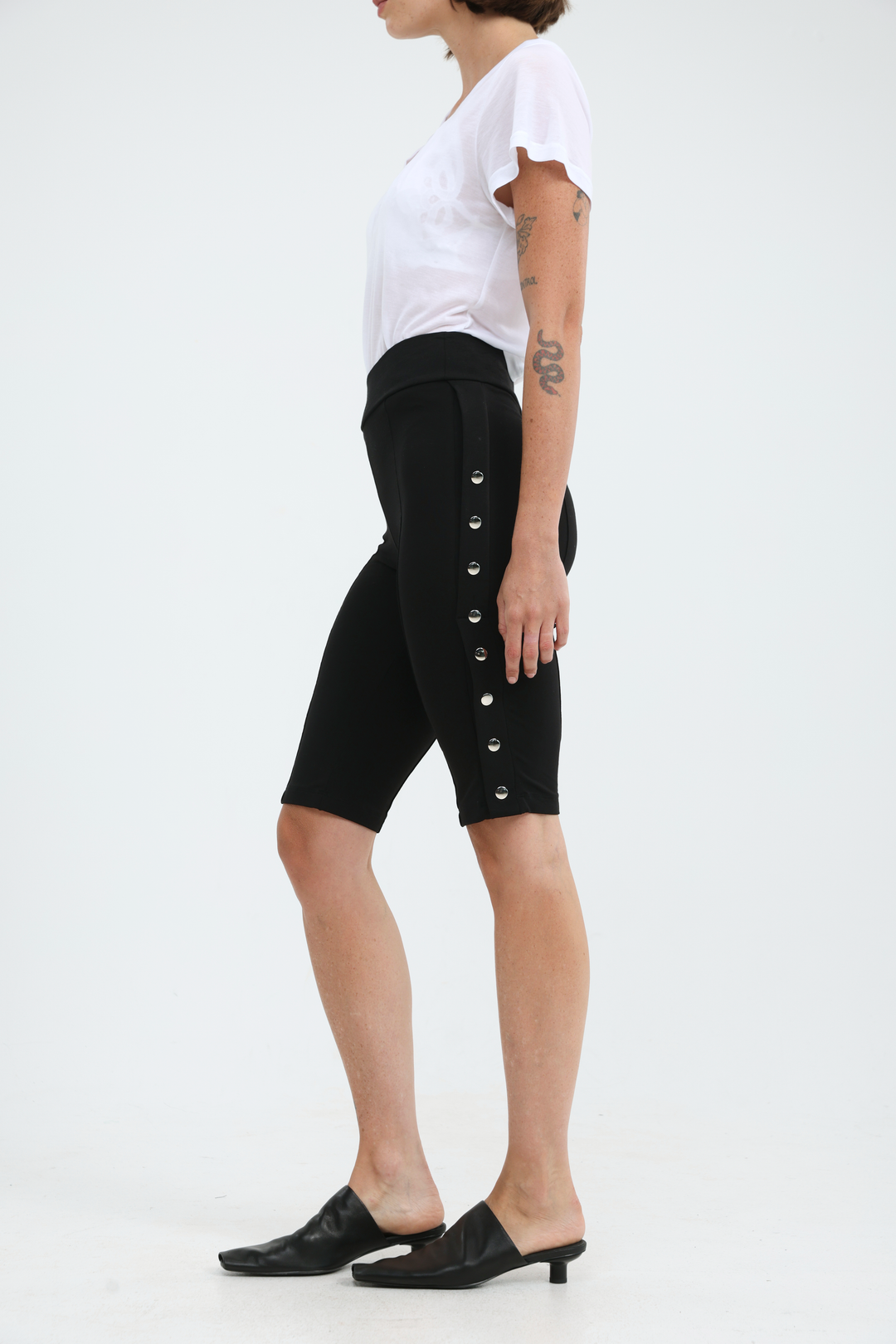 Snaps Black Leggings