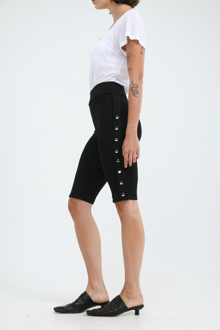 Snaps Black Leggings