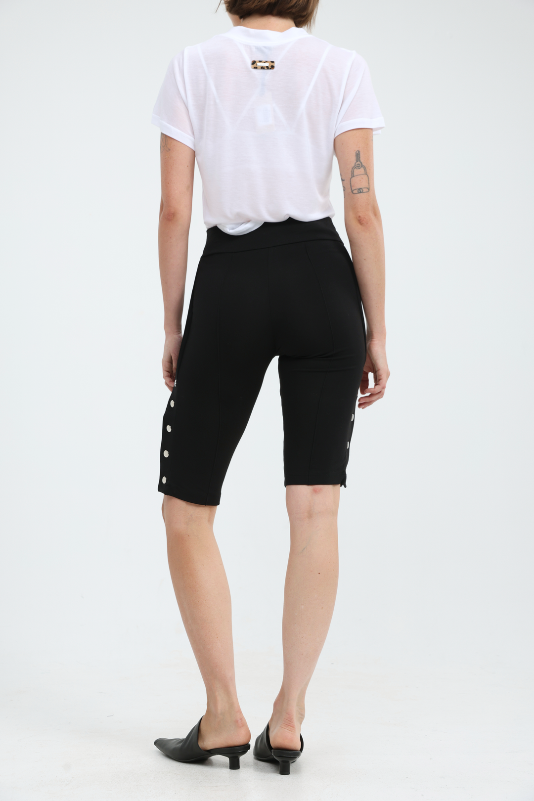 Snaps Black Leggings