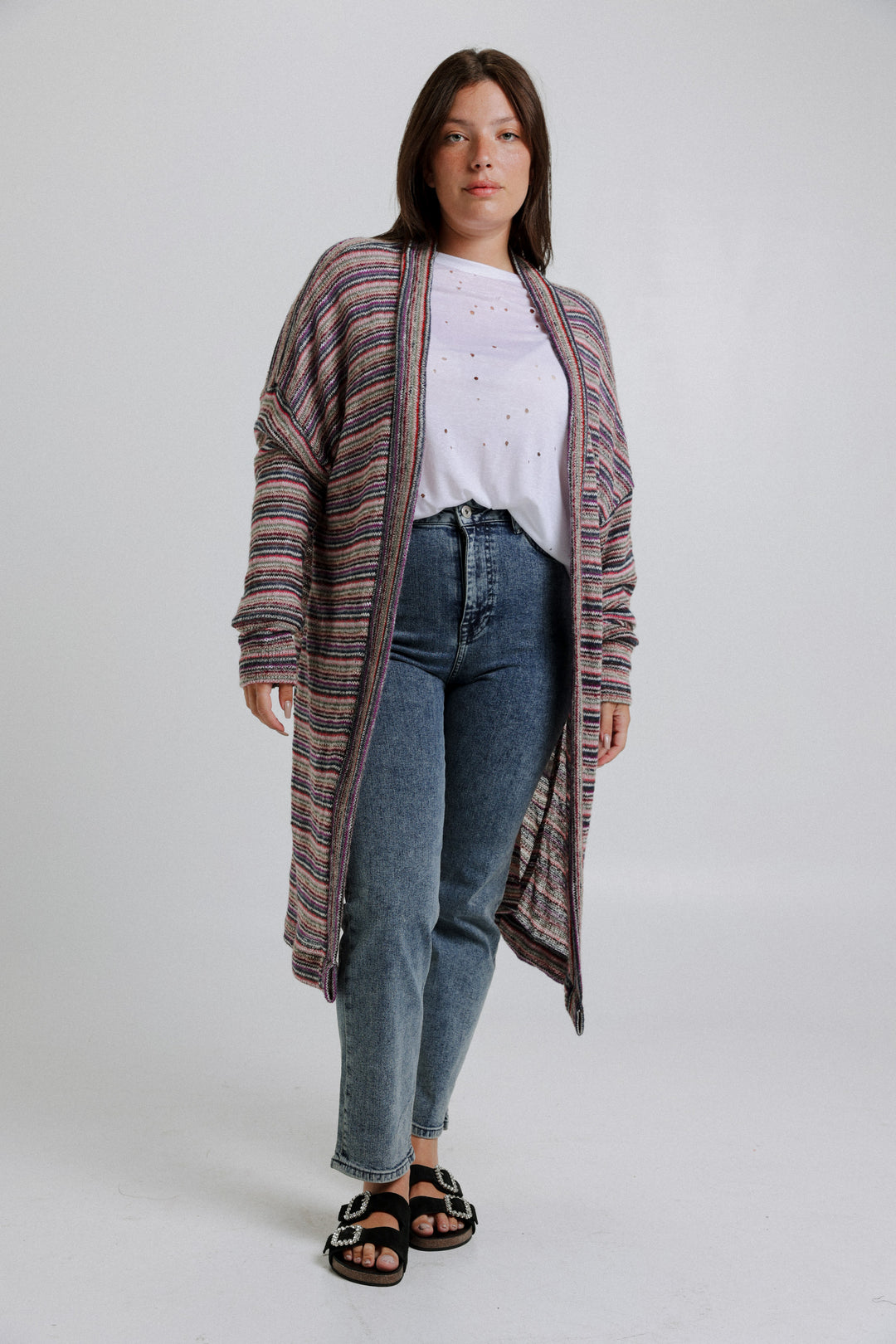 Oversized Striped Cardigan