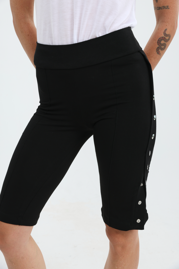 Snaps Black Leggings