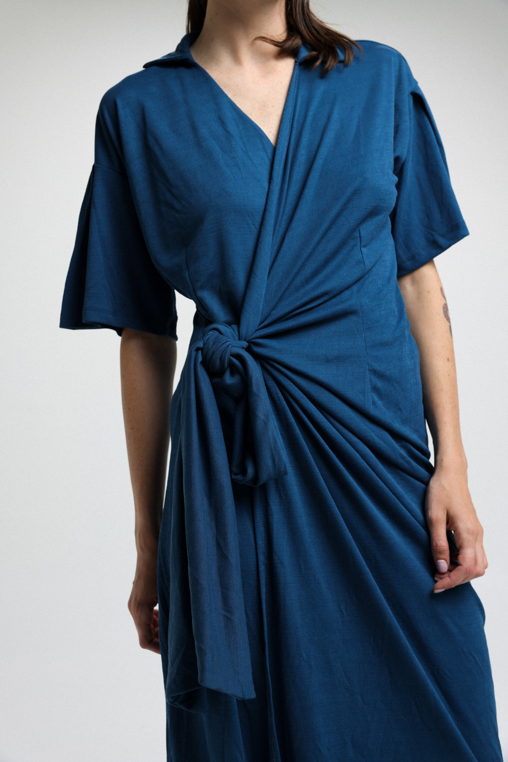 Short Wrap Blue Dress