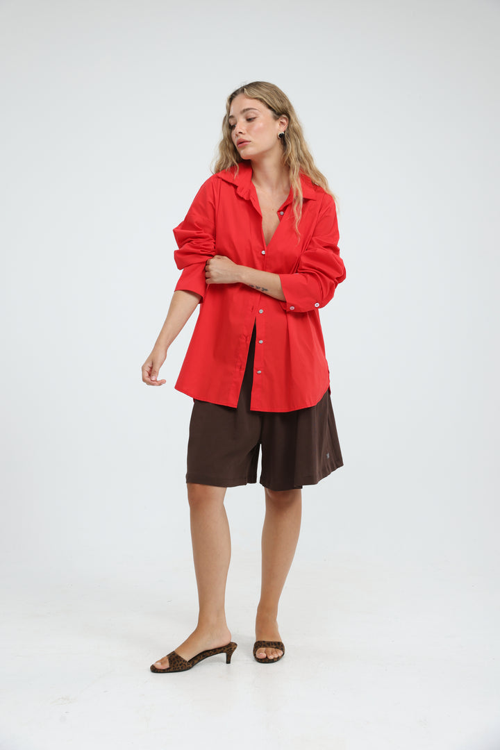 First Thing Red Buttoned Shirt