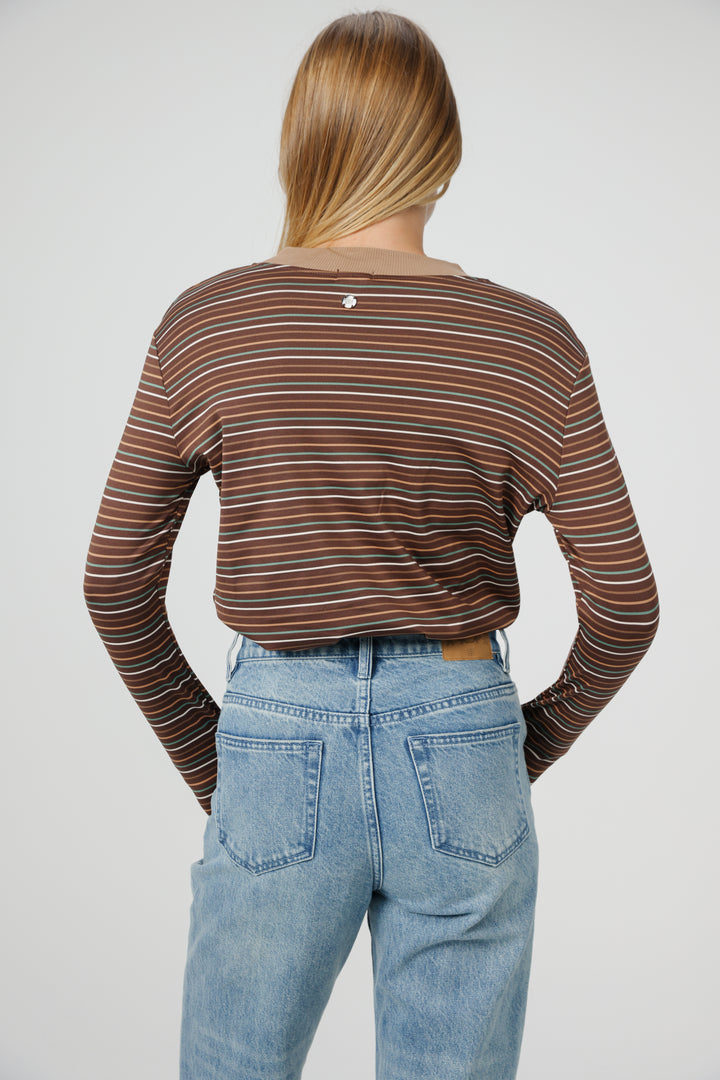 Rebase Brown Striped Shirt