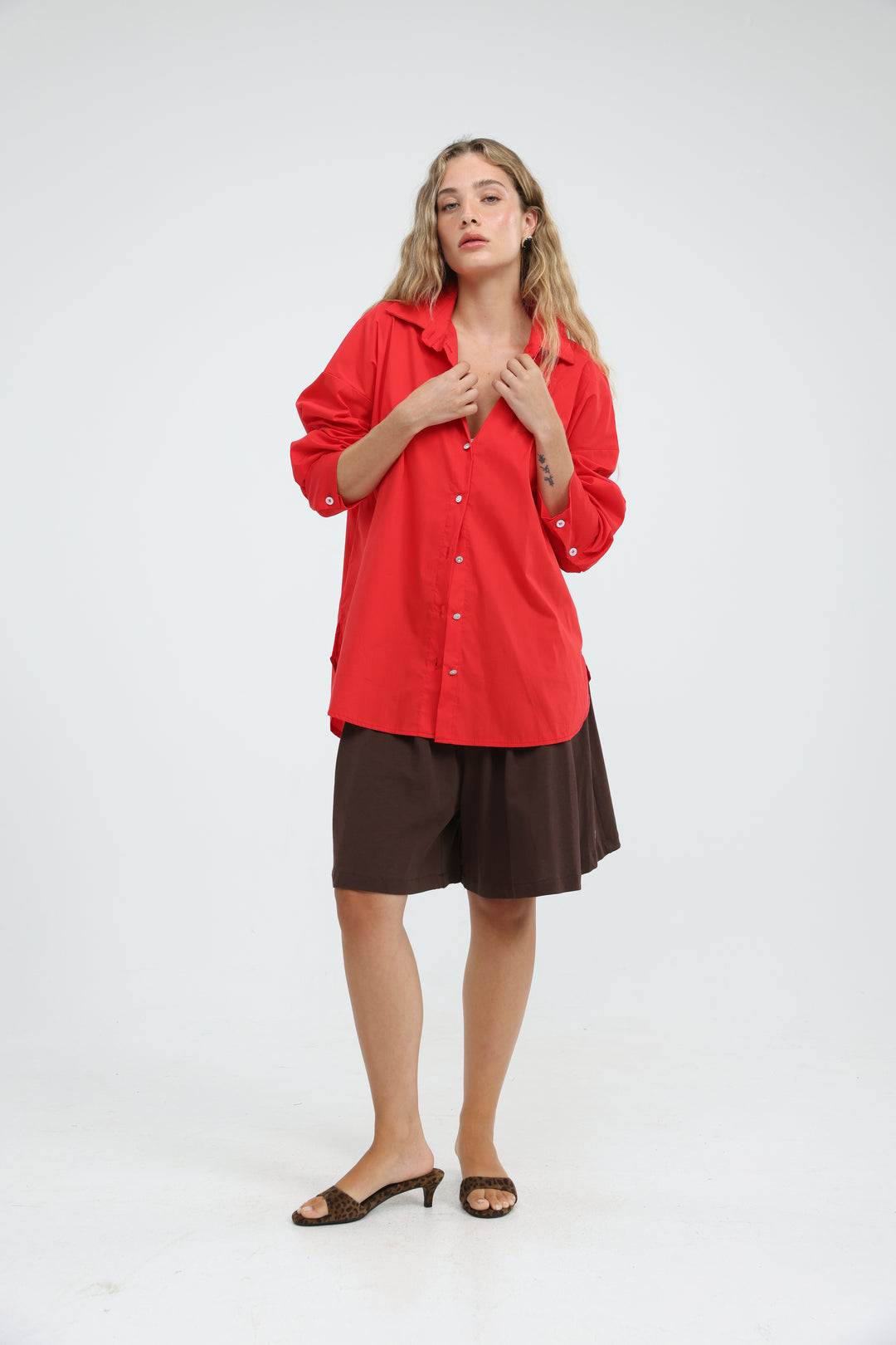 First Thing Red Buttoned Shirt
