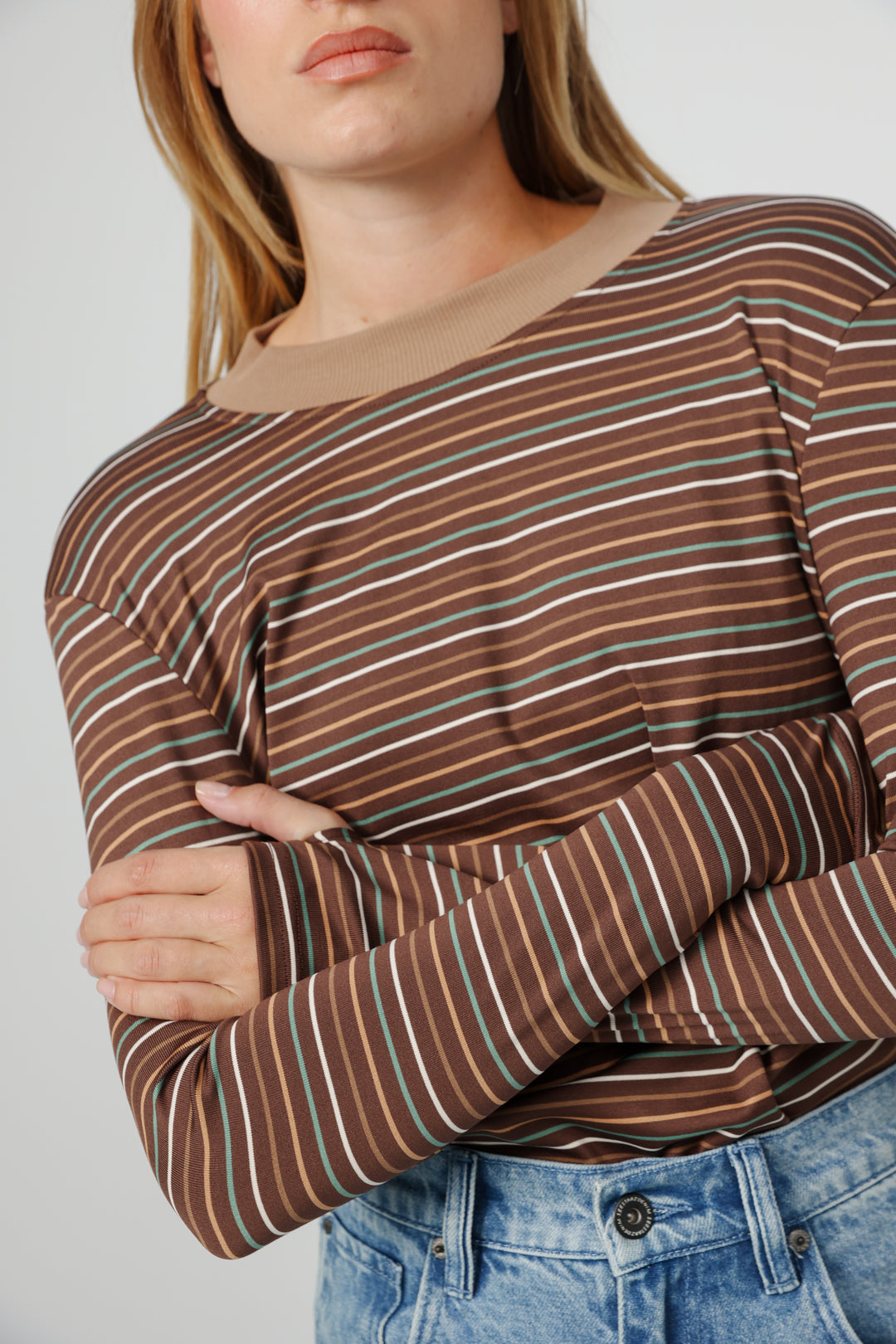 Rebase Brown Striped Shirt