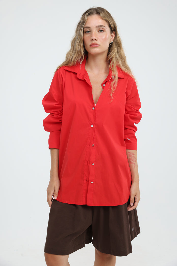 First Thing Red Buttoned Shirt