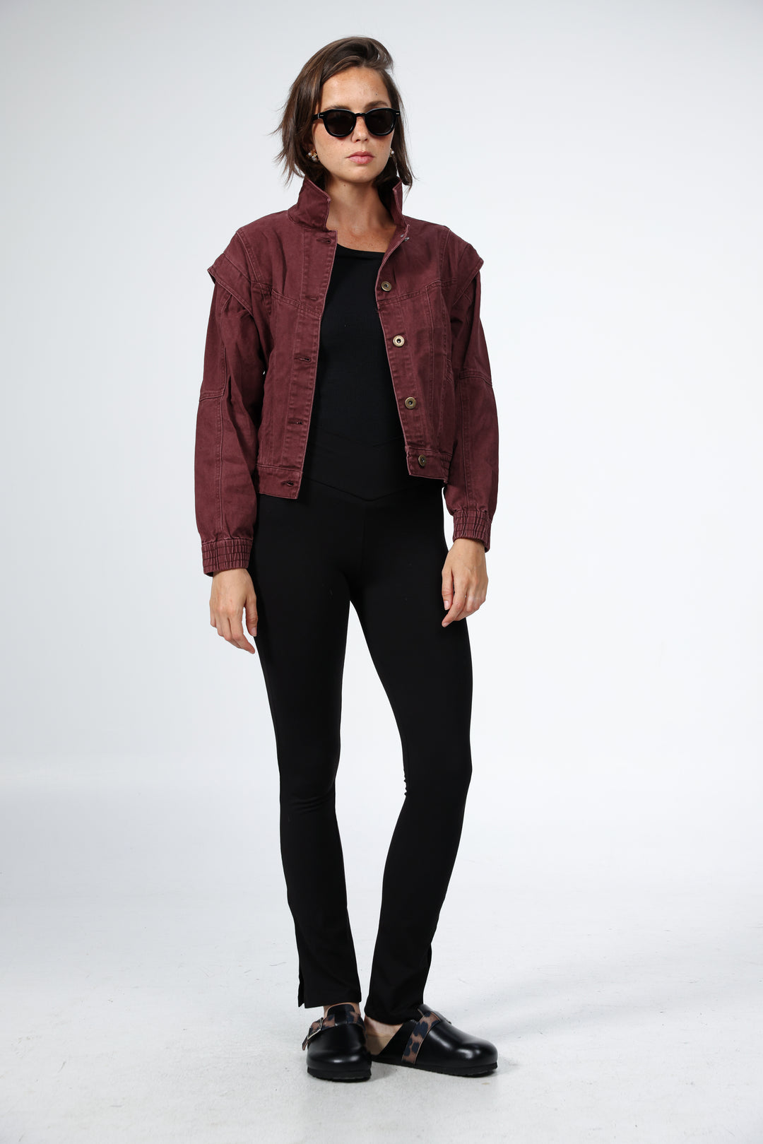 Poetry Wine Denim Jacket ג'קט אדום לאישה