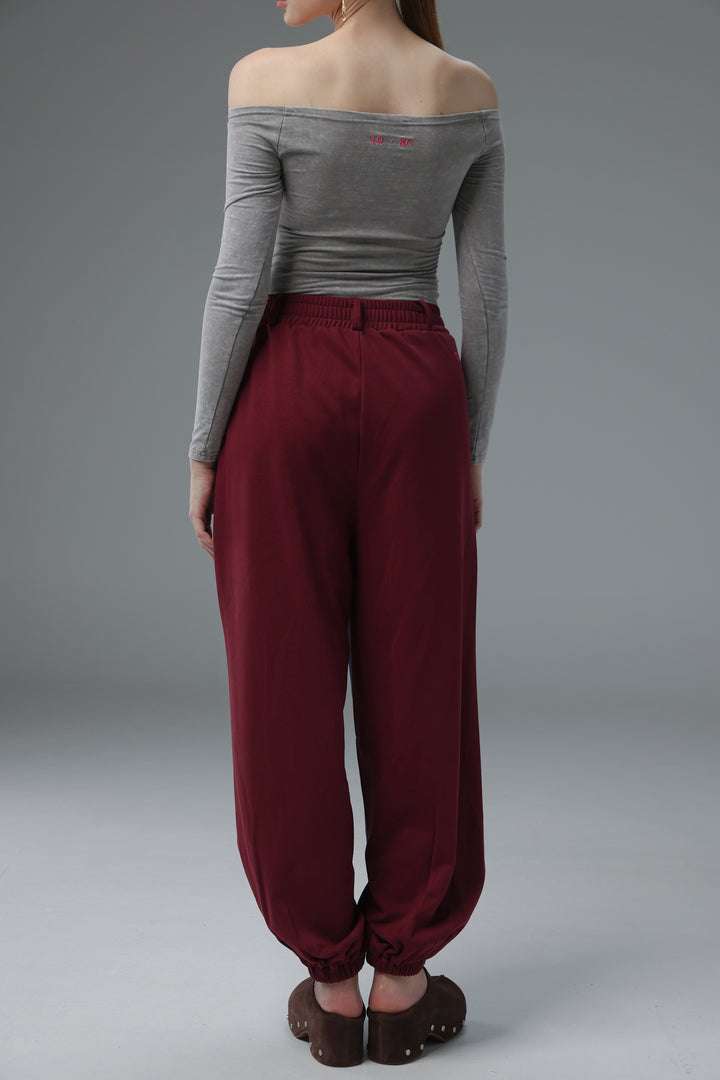 Daniela's Navy/Wine Mix Joggers