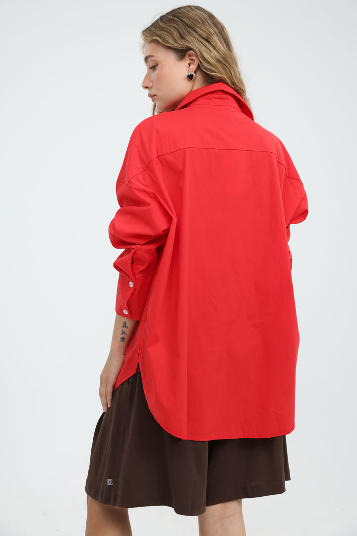 First Thing Red Buttoned Shirt