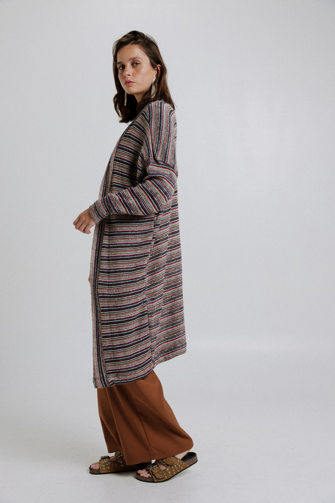 Oversized Striped Cardigan