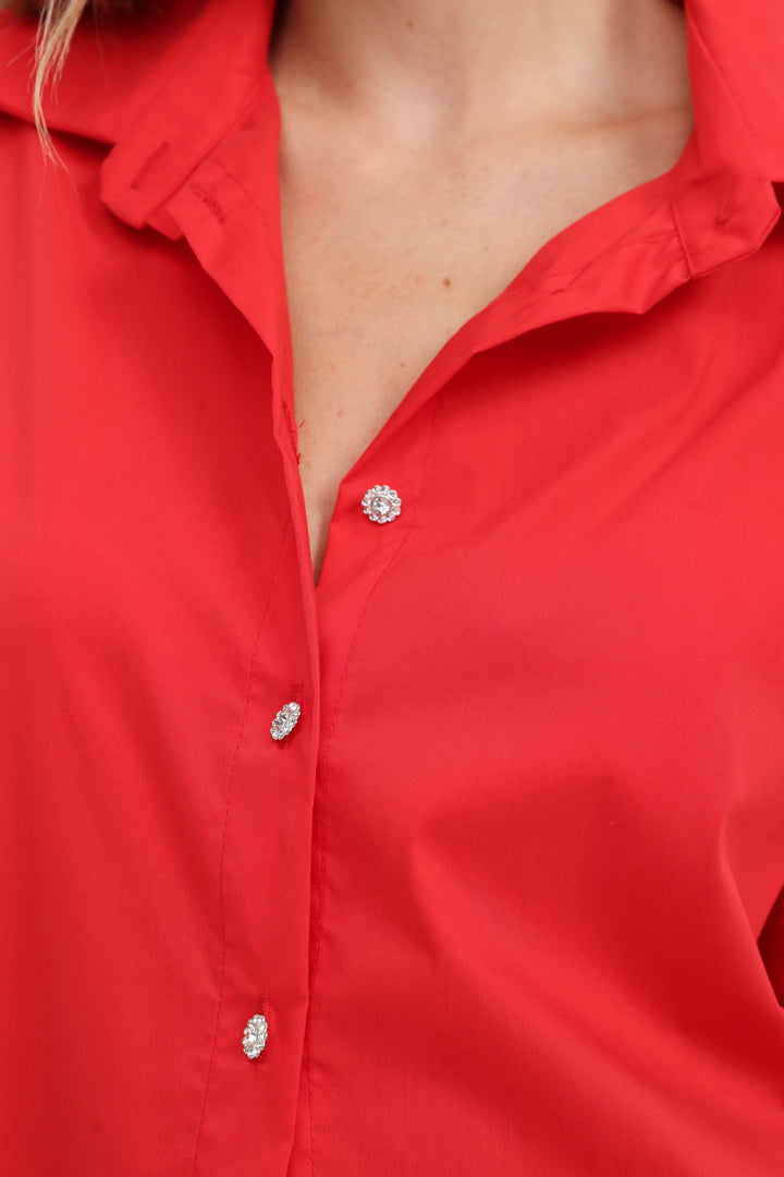 First Thing Red Buttoned Shirt