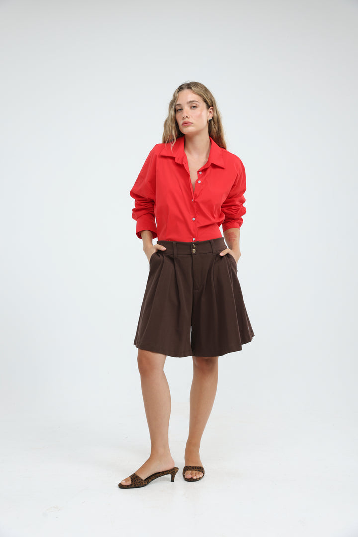 First Thing Red Buttoned Shirt