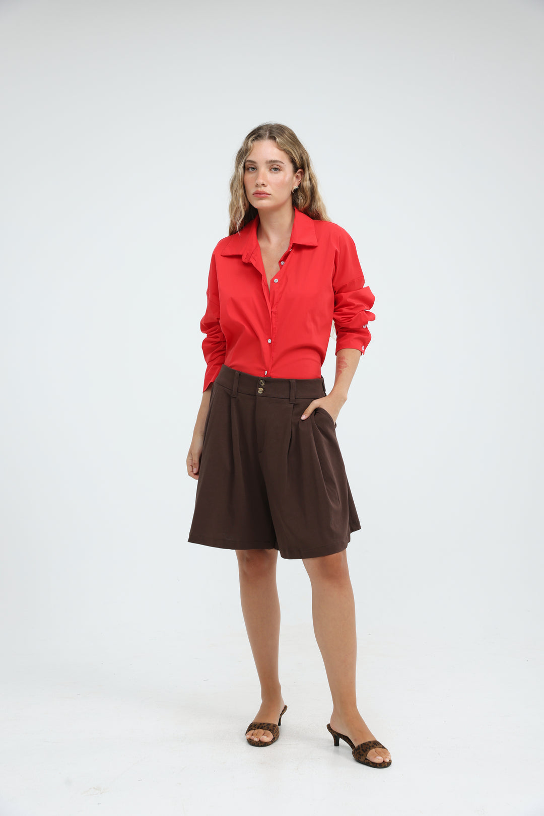 First Thing Red Buttoned Shirt