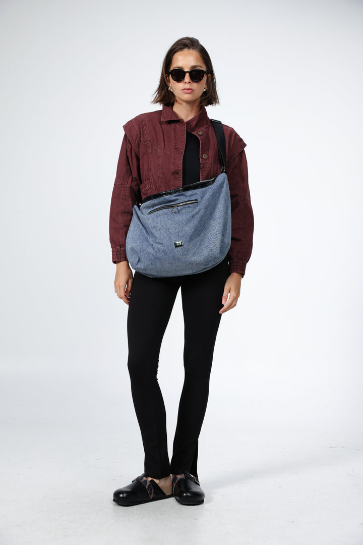 תיק כותנה בצבע תכלת ג'ינס Rock Denim Bag 