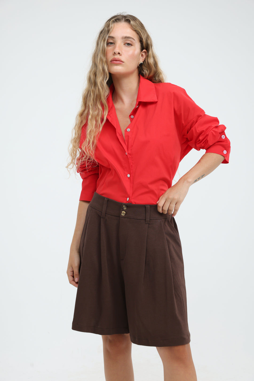 First Thing Red Buttoned Shirt