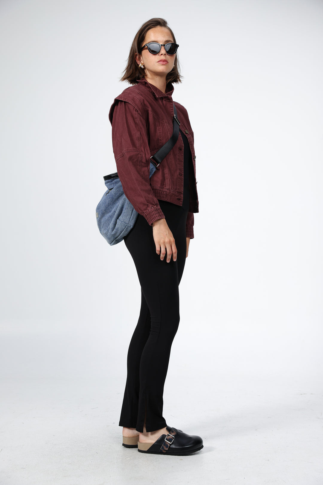 תיק כותנה בצבע ג'ינס עם רצועה מתכווננת Rock Denim Bag 