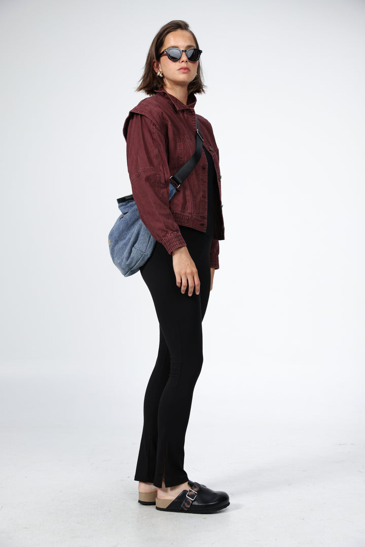 תיק כותנה בצבע ג'ינס עם רצועה מתכווננת Rock Denim Bag 